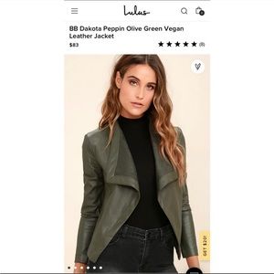 BB Dakota Peppin Olive Green Vegan Leather
Jacket from Lulu's